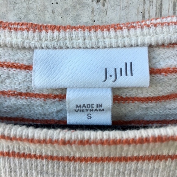 J. Jill Crew Neck Striped Cotton Long Sleeve Top S - Picture 4 of 4